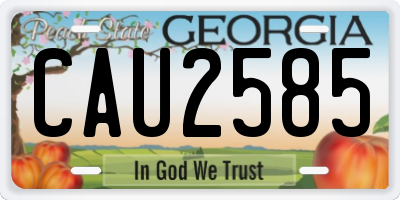 GA license plate CAU2585