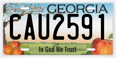 GA license plate CAU2591