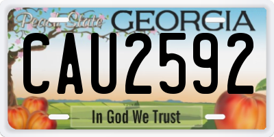 GA license plate CAU2592