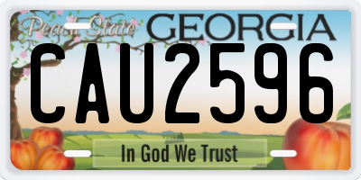 GA license plate CAU2596