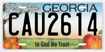 GA license plate CAU2614
