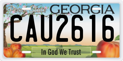 GA license plate CAU2616