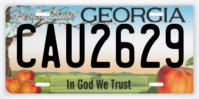 GA license plate CAU2629