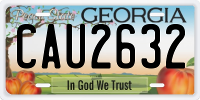 GA license plate CAU2632