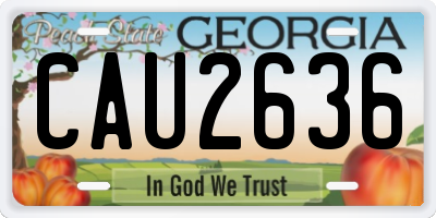 GA license plate CAU2636
