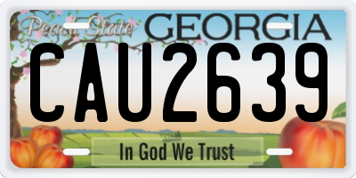 GA license plate CAU2639