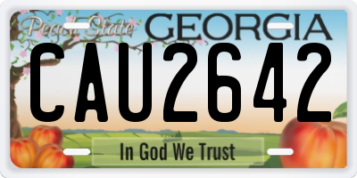 GA license plate CAU2642