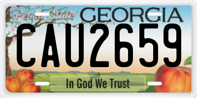GA license plate CAU2659