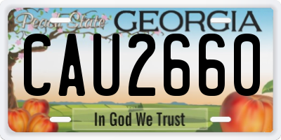 GA license plate CAU2660