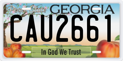 GA license plate CAU2661