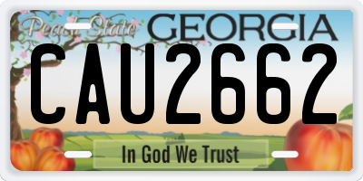 GA license plate CAU2662