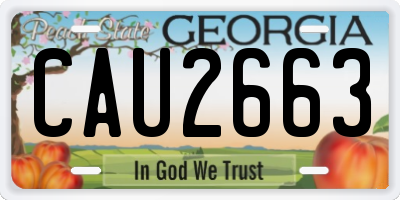 GA license plate CAU2663