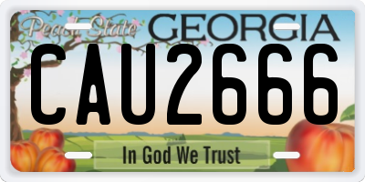 GA license plate CAU2666
