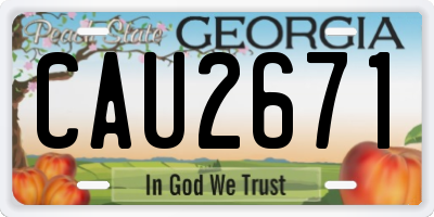 GA license plate CAU2671