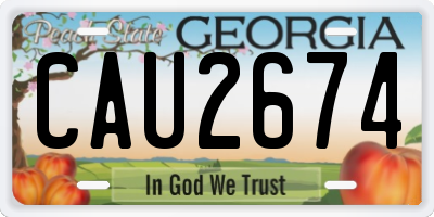 GA license plate CAU2674