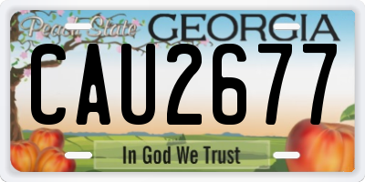GA license plate CAU2677