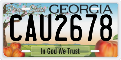 GA license plate CAU2678