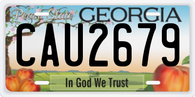 GA license plate CAU2679