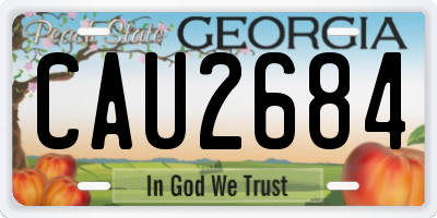 GA license plate CAU2684