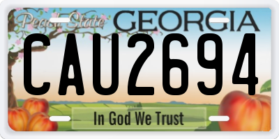 GA license plate CAU2694