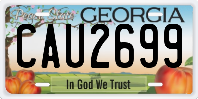 GA license plate CAU2699