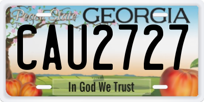 GA license plate CAU2727