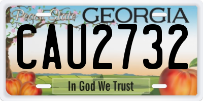 GA license plate CAU2732
