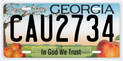 GA license plate CAU2734