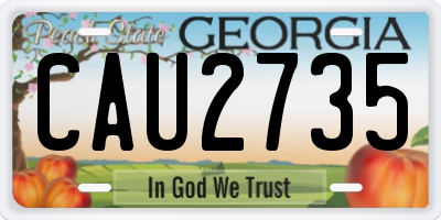 GA license plate CAU2735