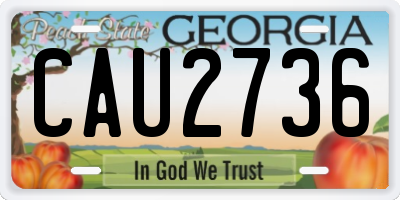 GA license plate CAU2736