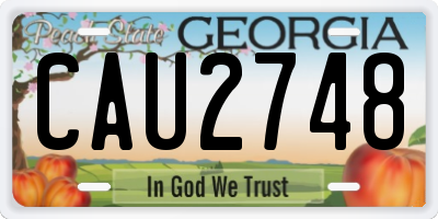 GA license plate CAU2748