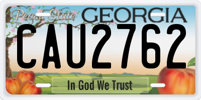 GA license plate CAU2762
