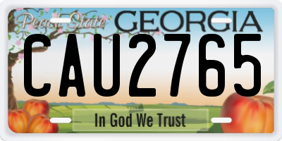 GA license plate CAU2765