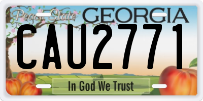GA license plate CAU2771
