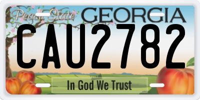 GA license plate CAU2782