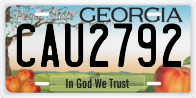GA license plate CAU2792