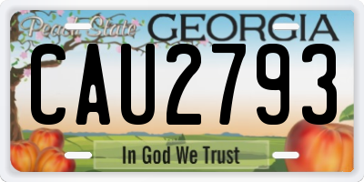 GA license plate CAU2793