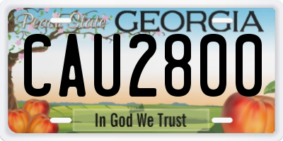 GA license plate CAU2800