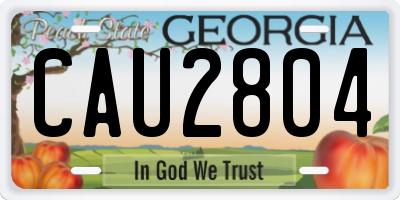 GA license plate CAU2804