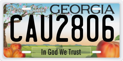 GA license plate CAU2806