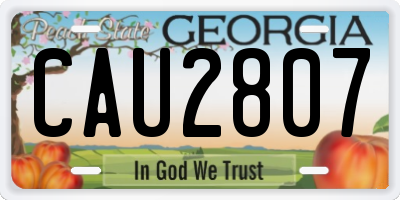 GA license plate CAU2807