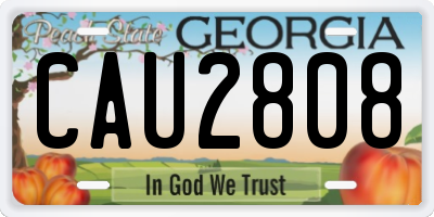 GA license plate CAU2808