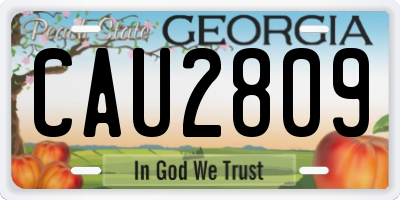 GA license plate CAU2809