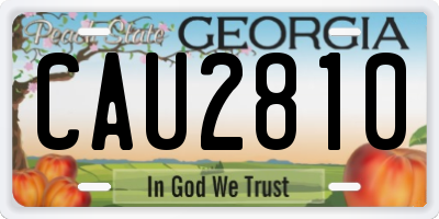 GA license plate CAU2810