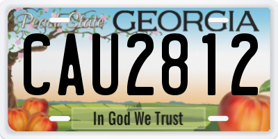 GA license plate CAU2812