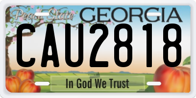 GA license plate CAU2818