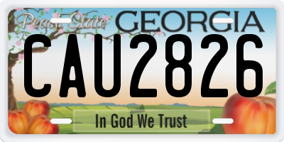 GA license plate CAU2826