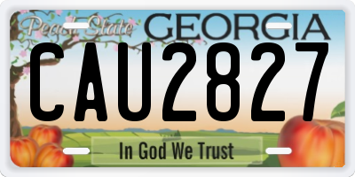 GA license plate CAU2827