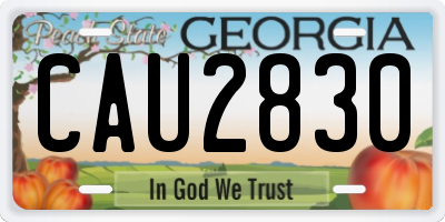GA license plate CAU2830