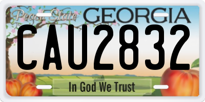 GA license plate CAU2832